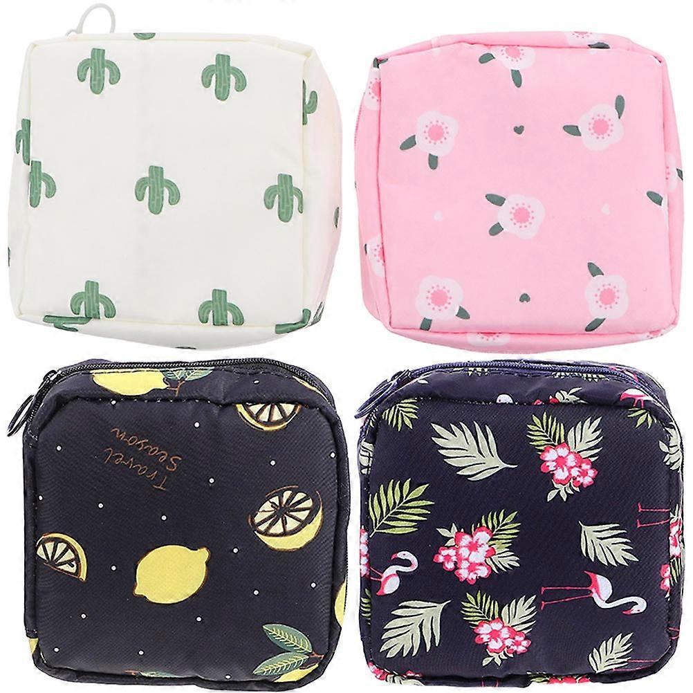 Menstrual Pad Container Rectangular Oxford Cloth Hygiene Maintenance Travel