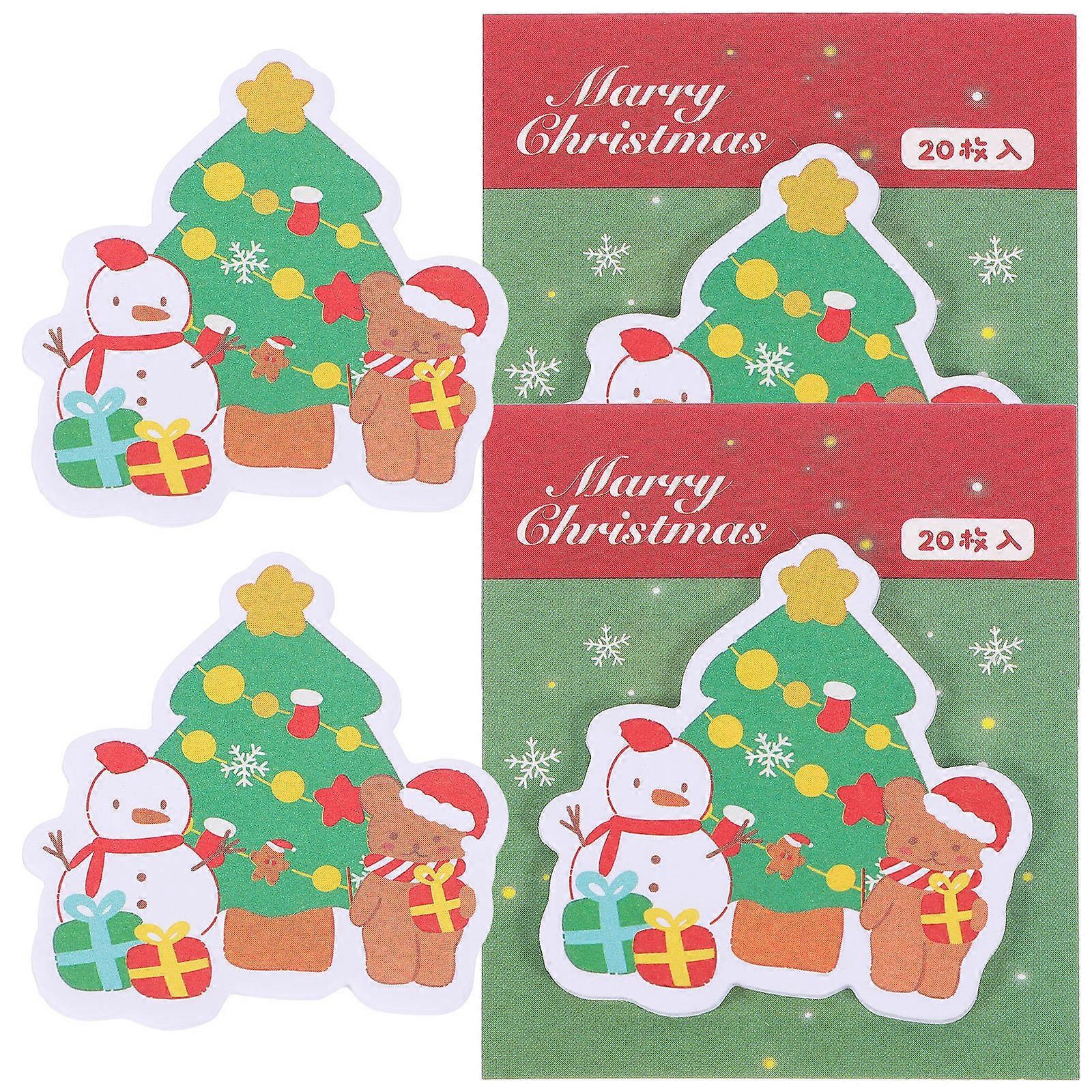 Memo Pad Cute Note Stickers Pads Students Reminder Tool Assorted Color 4Pcs