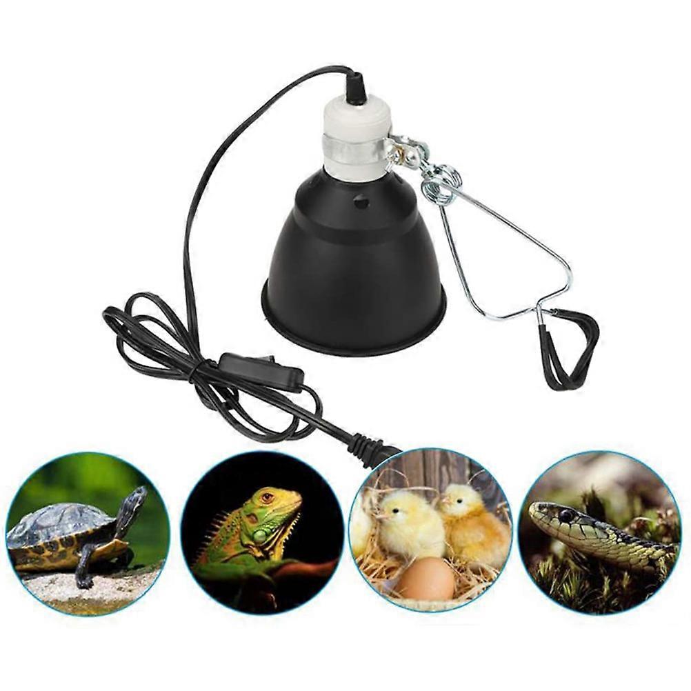 E27 Ceramic Reptile Heat Lamp UVA UVB Reptile Turtle Heat Lamp Holder Shade with Switches