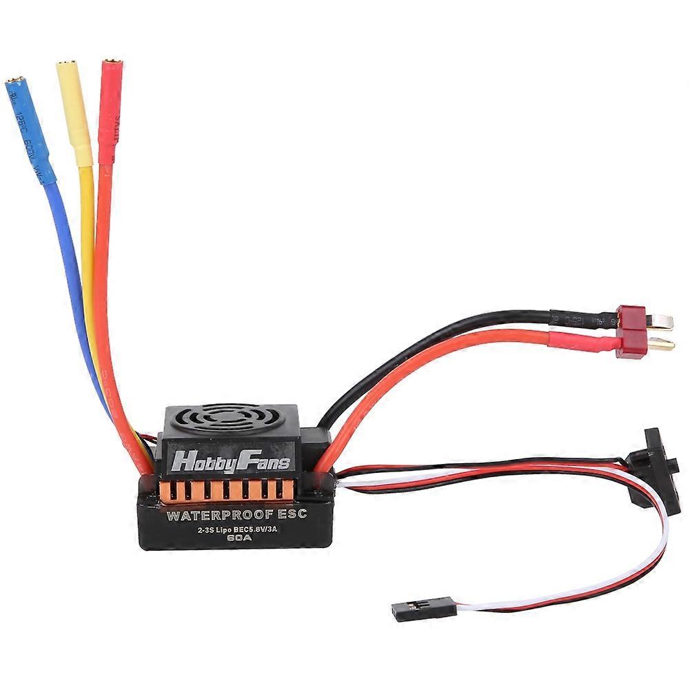 HOBBYFANS 60A Brushless Electronic Speed Controller with 4.0 Banana Head for RC Car, Orange