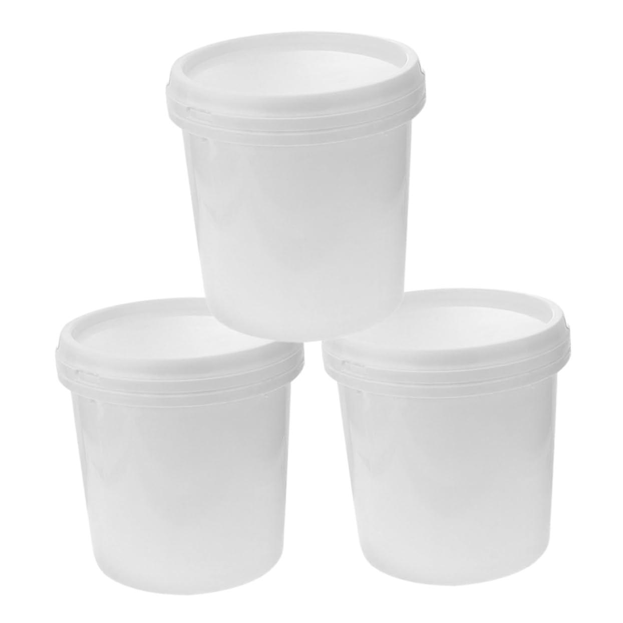 3 x Plastic Buckets with Lid, FoodSafe, Reinforced, Outdoor Activities with Practical Leakproof Design