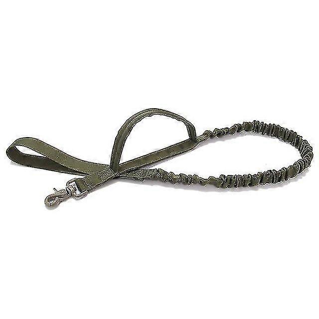 Tactical Bungee Dog Leash for Military Dog Training with 2 Handles, Quick Release for Pets, Elastic Leads Rope in Army Green Color