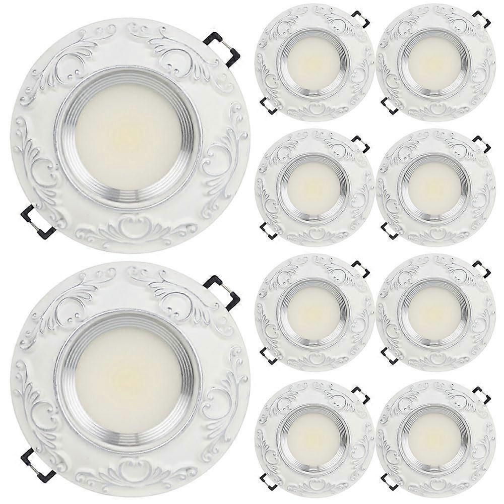 4 Zoll Handgefertigter LED-Einbaustrahler Dimmbar, 12W, 3CCT 3000K-4000K-6000K, Einfache Installation, 10er-Pack Weiß