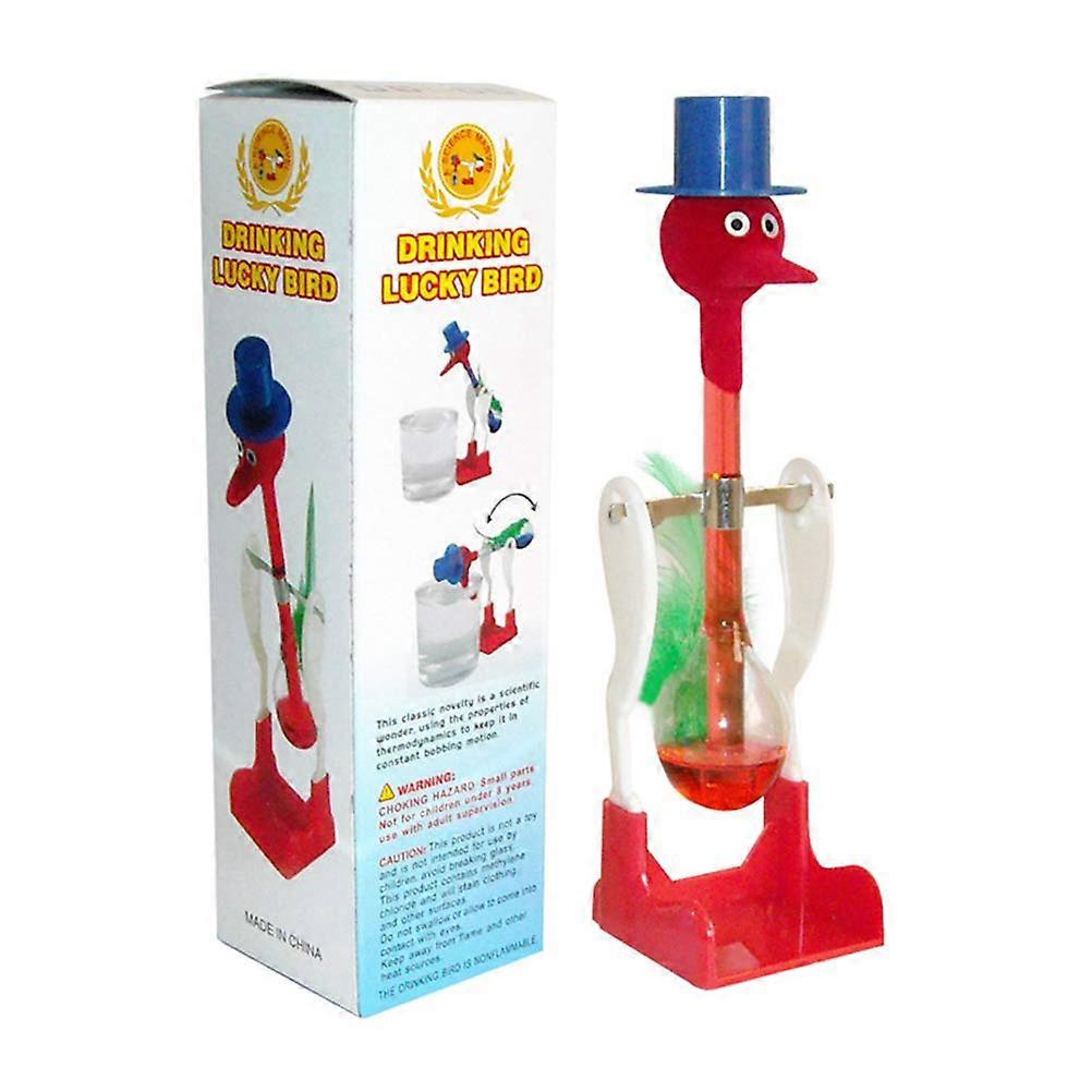 Creative Non-Stop Liquid Drinking Glass Bird Seesaw Prank Toy, Interactive Development Learning Toy For Adults, Red