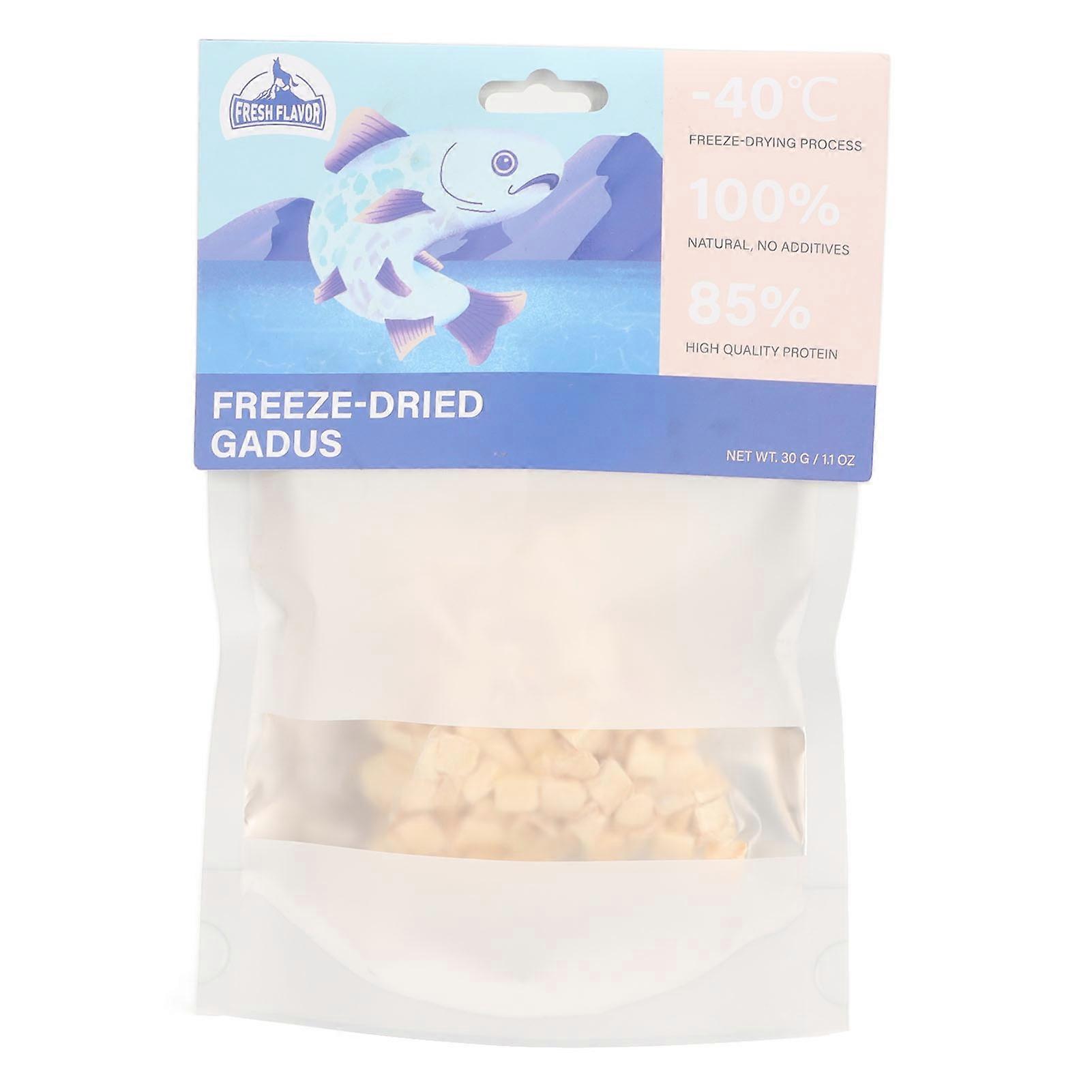 Freeze Dried Cod Grain Nutritious High Protein Freeze Dried Gadus Grain Snacks for Cats Dogs Pets 1.1oz