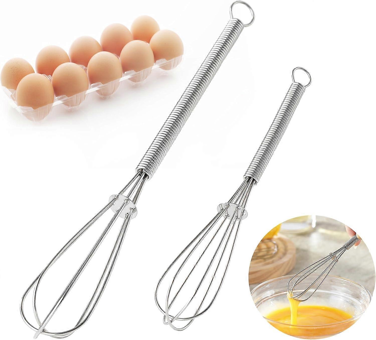 2PCS Mini Whisk, Stainless Steel 5 in and 7 in Small Tiny Whisks for Cooking, Whisking, Beating, Blending Ingredients and Mixing Sauces, 6 W