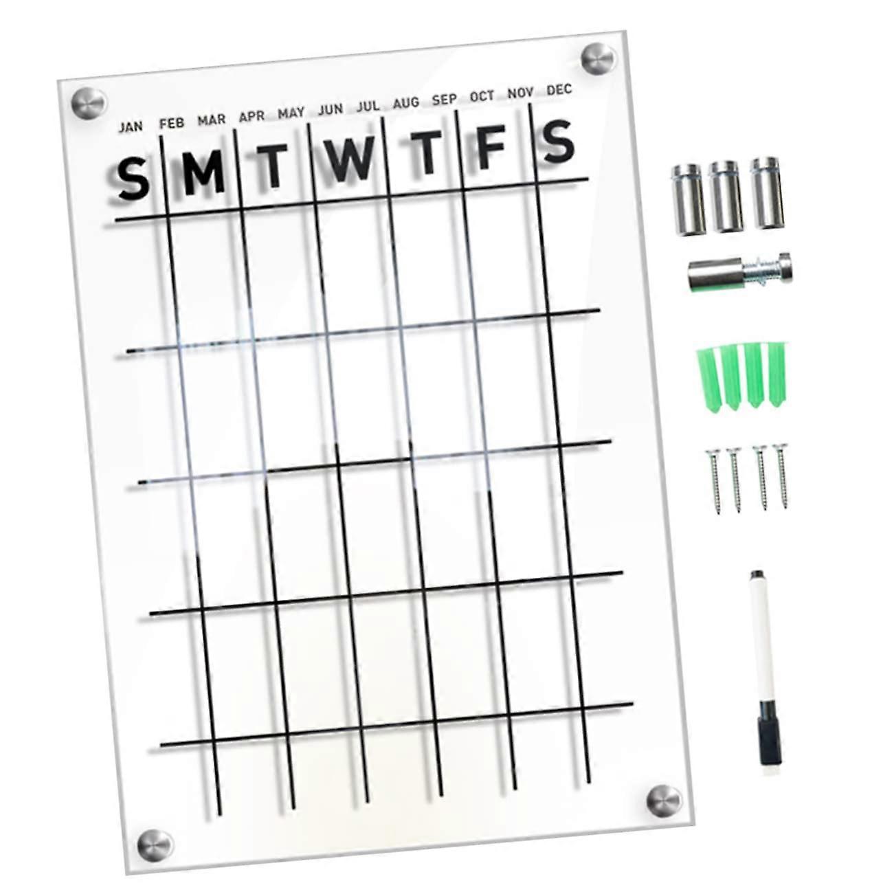 1Satz Woche Planer Erasable Transparent Wall-Mount Memo Board With Pins And Whiteboard Marker For Home & Office Decor