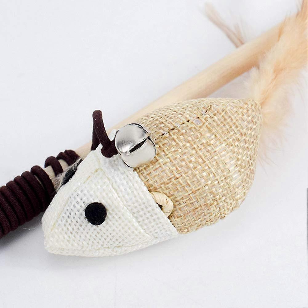 Cat Stick Toy Animal Design Cat Bell Toy, Interactive Elastic Rod Stick, Ideal for Play, Engaging Pet Toy for Cats, Rat Design
