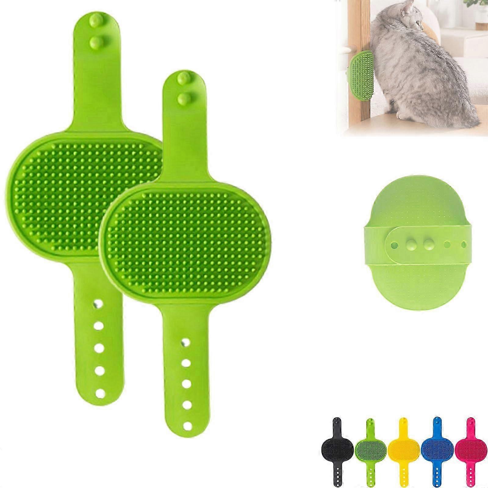 2-in-1 Massage & Deshedding Brush for Dogs Cats, Scratching Post Relief Silicone Pet Grooming Glove