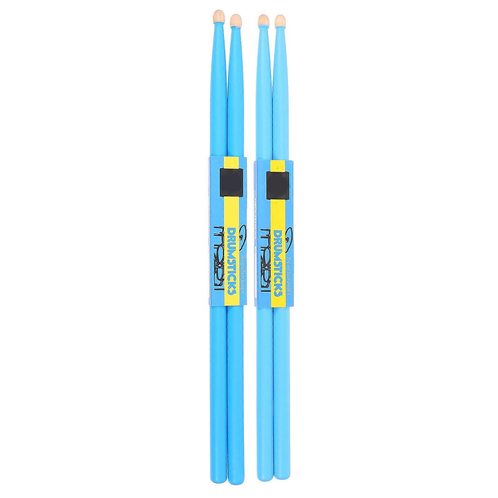 Blue Drum Sticks Made of Synthetic Material for Musical Instruments Lightweight and Durable 2 Pairs