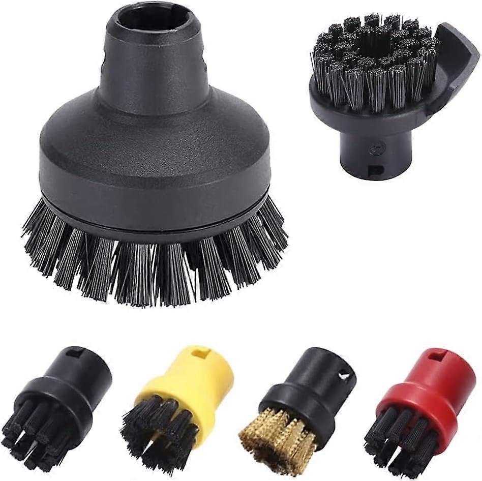 AURA 6 PCS Nylon Round Brushes for Karcher,Steam Cleaning Brush ,Steam Cleaner SC1 SC2 SC3 SC4 SC5 4 Round Brush + 2 Large Round Brush