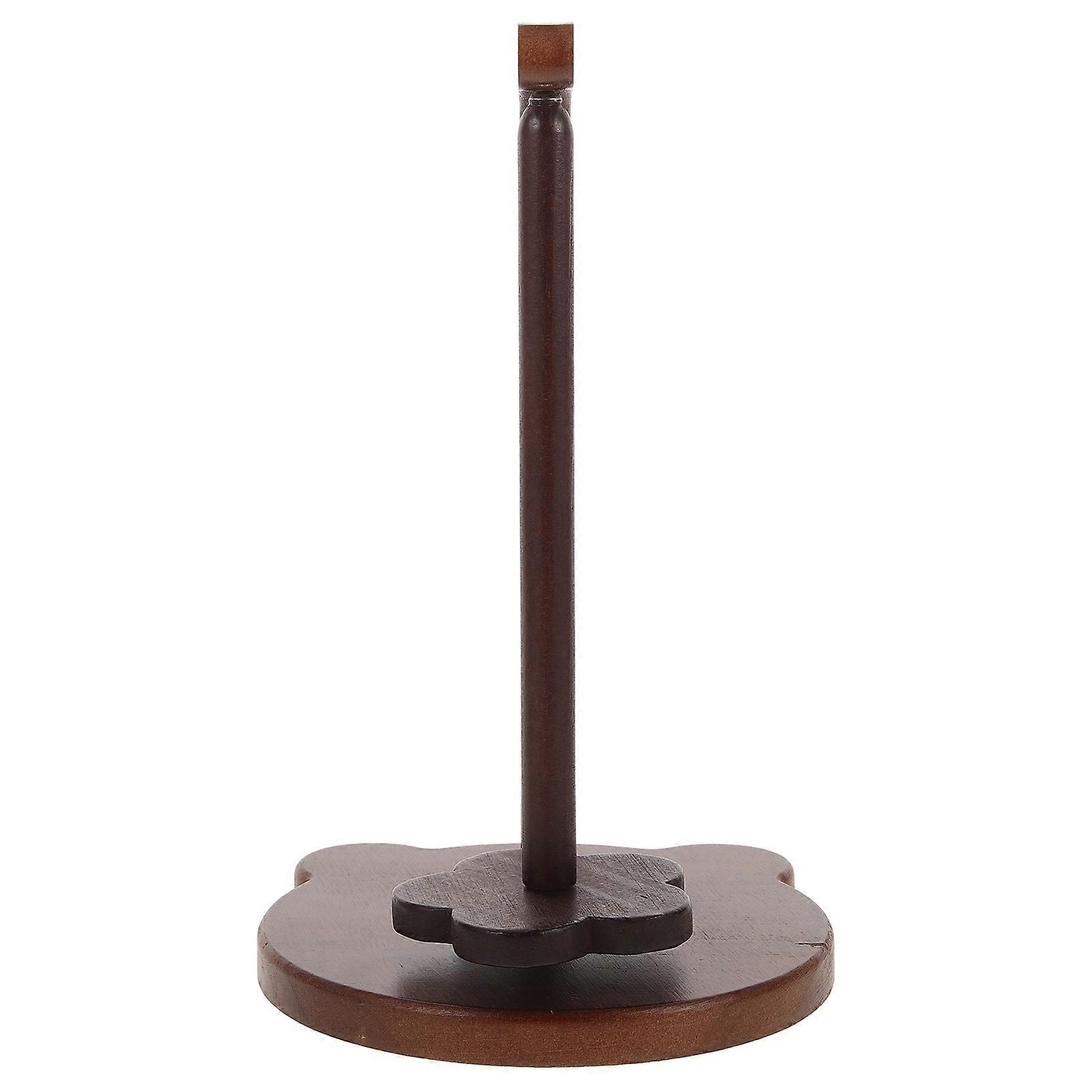 Rotatable Yarn Holder Yarn Rack Stand Wood Yarn Stand Improve Efficiency Prevent Yarn from Falling Coffee 1Set