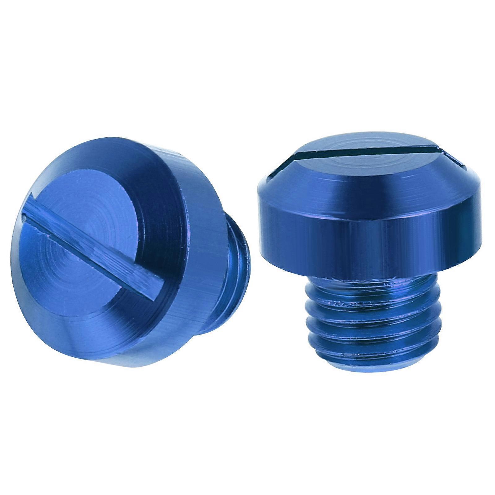 Motorcycle Windscreen Windshield Mirror Hole Cap 2X2cm Blue Electroplating 2Pcs