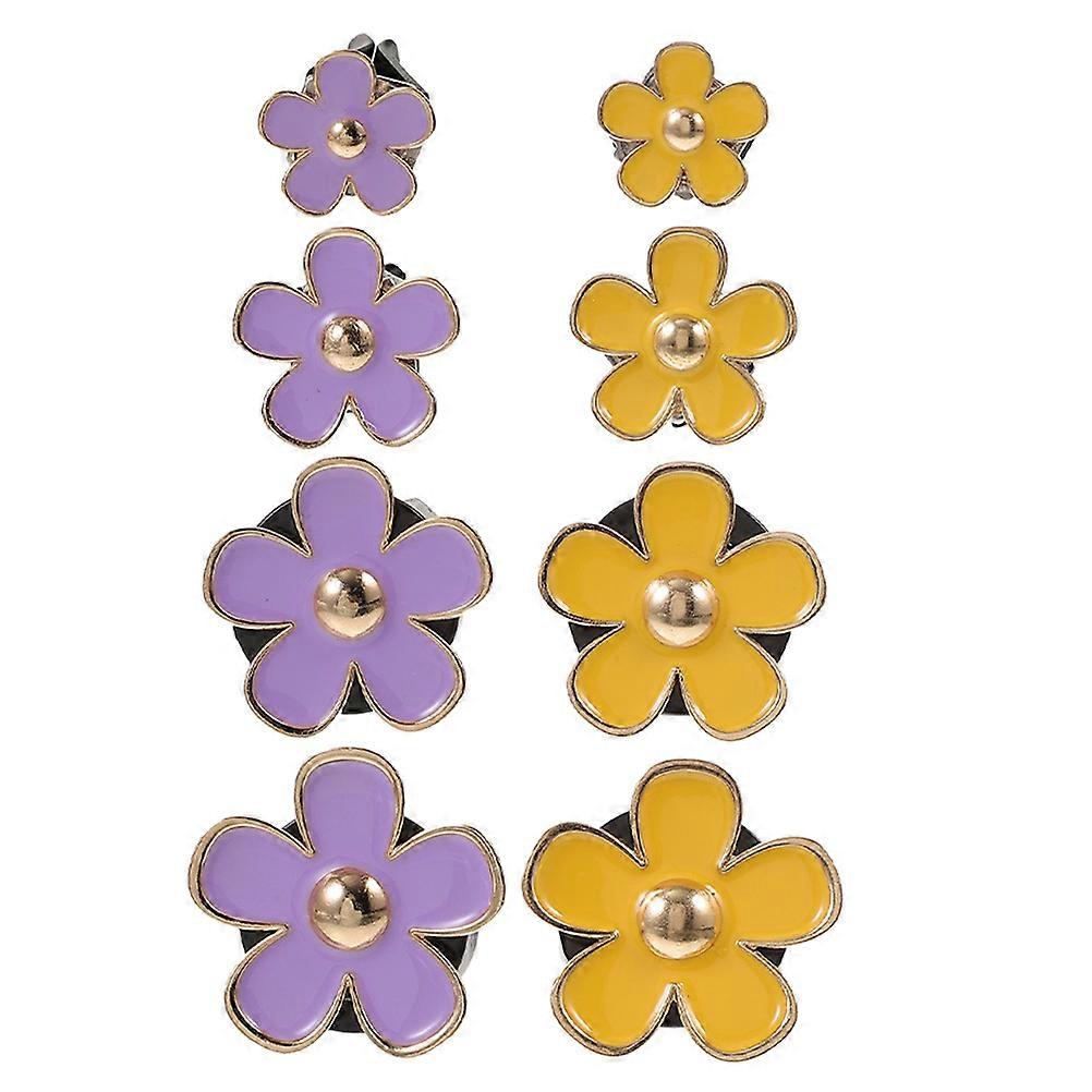 Vent Clips For Car Air Vent Diffuser Five-petal Flower Yellow Car Owners 8Pcs