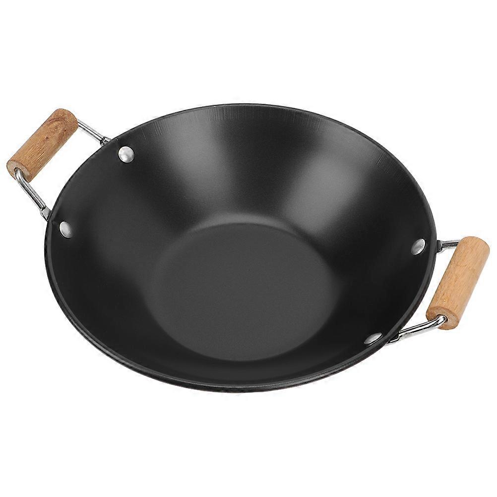 Compact Dry Pot with Wooden Handle, Multifunctional Hot Pot for Home Kitchen, Even Heat Distribution for Cooking and Serving