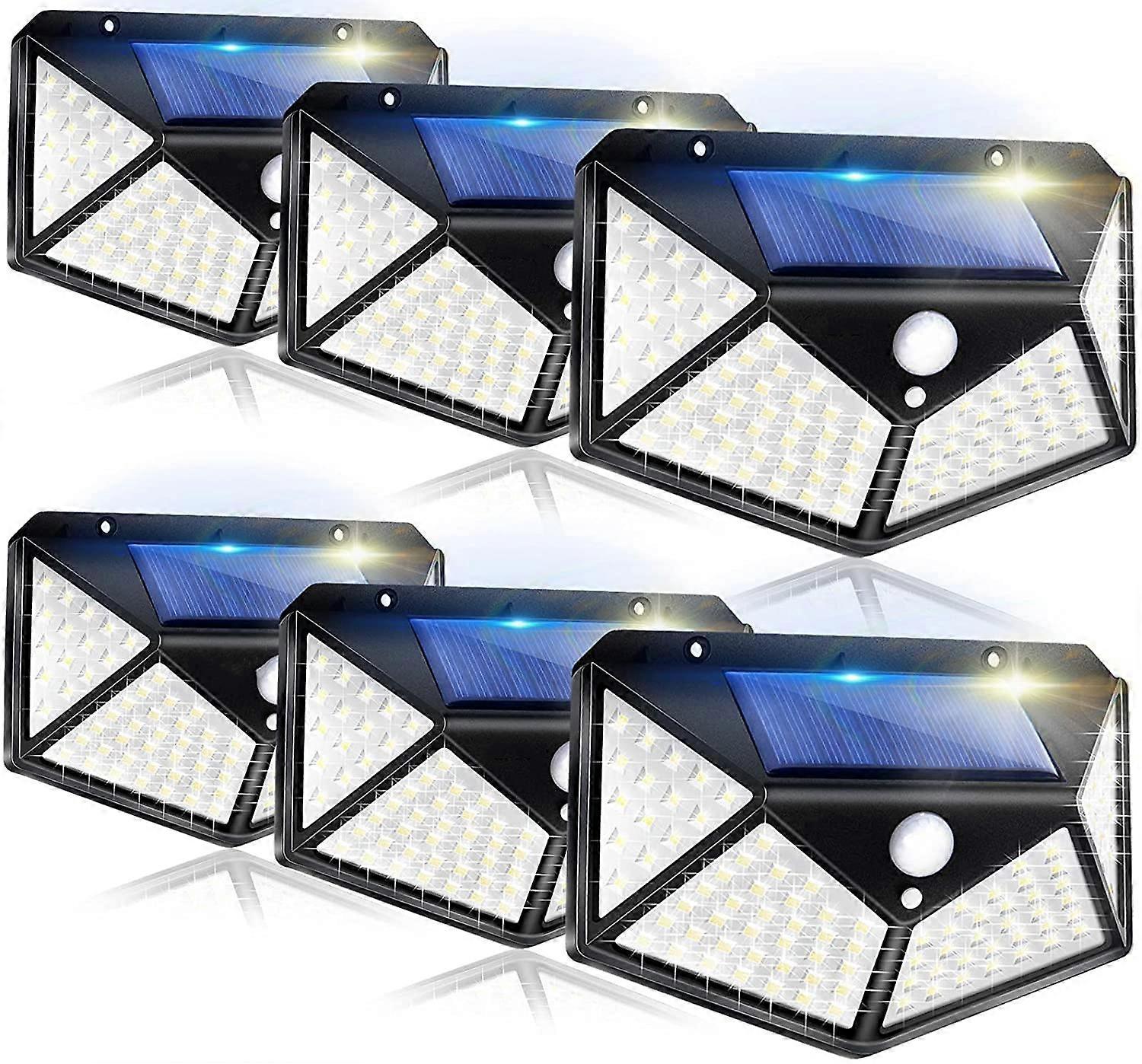 Solar Lights with Motion Sensor, IP65 100 LED, 2000 mAh Solar Wall Light for Garden, Fence, Patio (Pack)