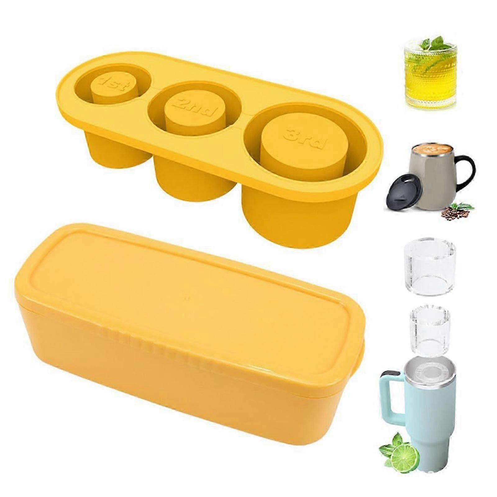 Ice Cube Tray Compatible with Stanley Cup, Silicone Ice Cube Trays for Freezer, Stanley Cup Accessories 20-40oz Ice Cube Tray with Lid