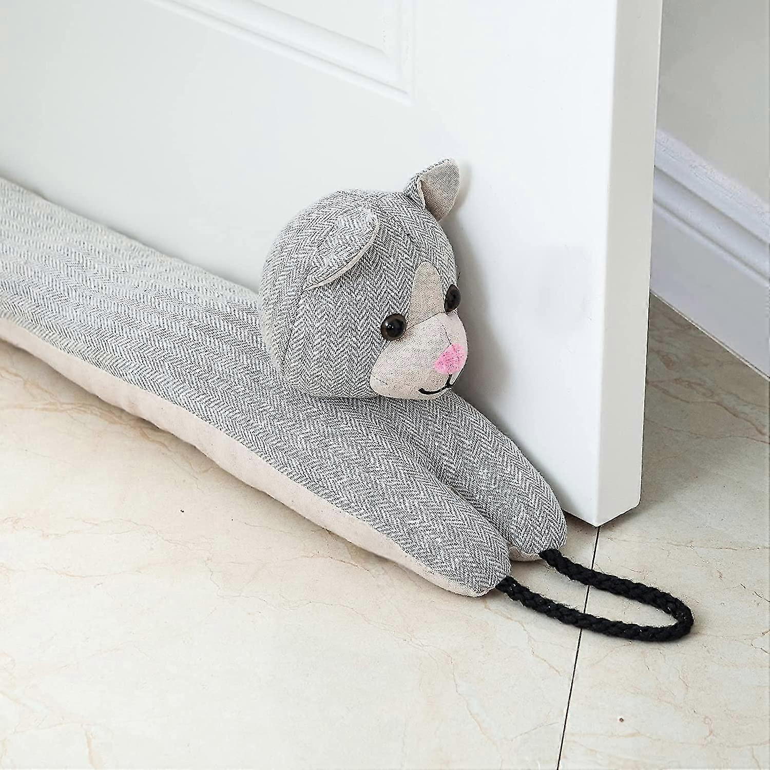 Rolha de vento de 38 polegadas para porta e janela, removível e lavável ponderado francês