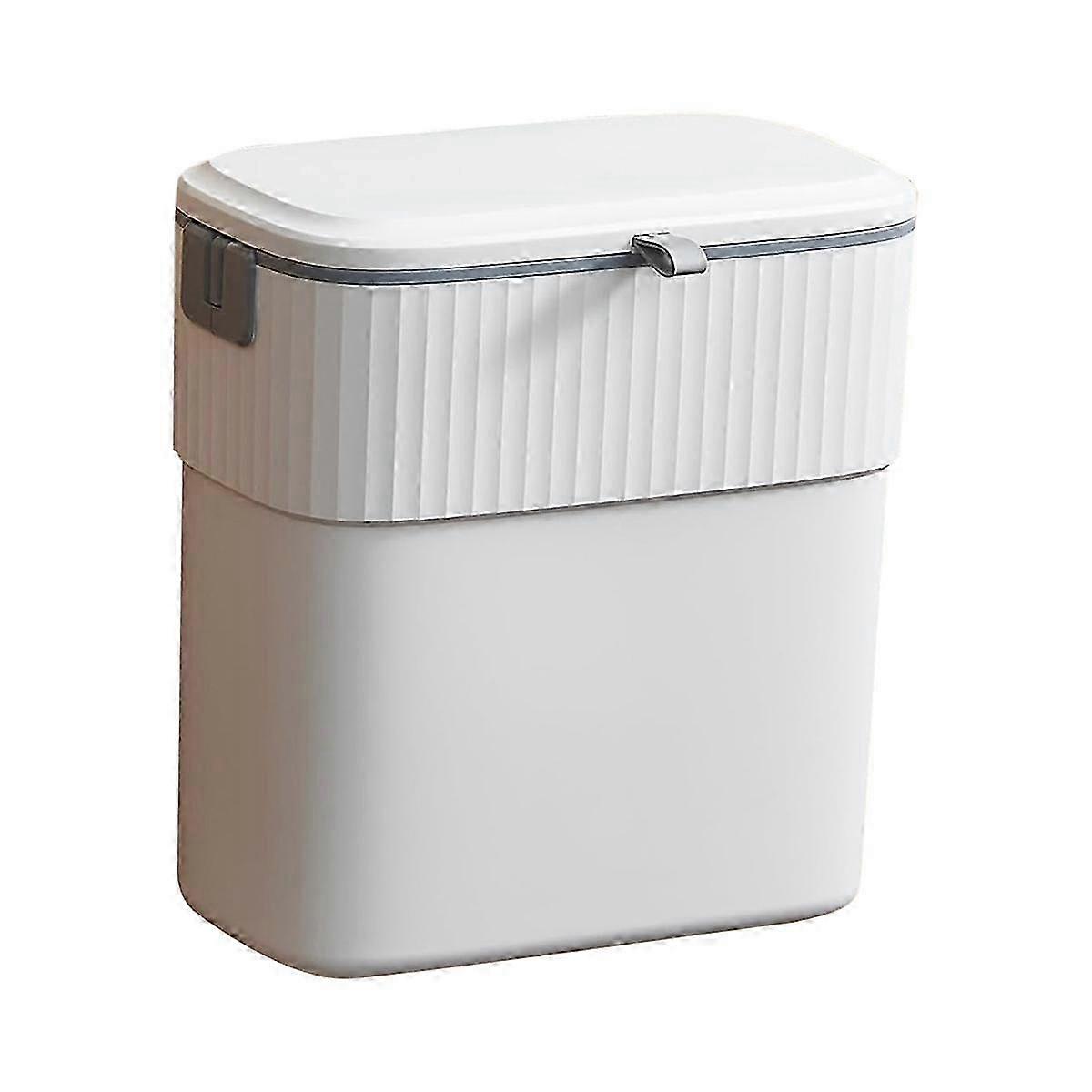 Hanging Trash Can with Lid, 2.3 Gallon Food Waste Container for Kitchen Use Durable and Convenient