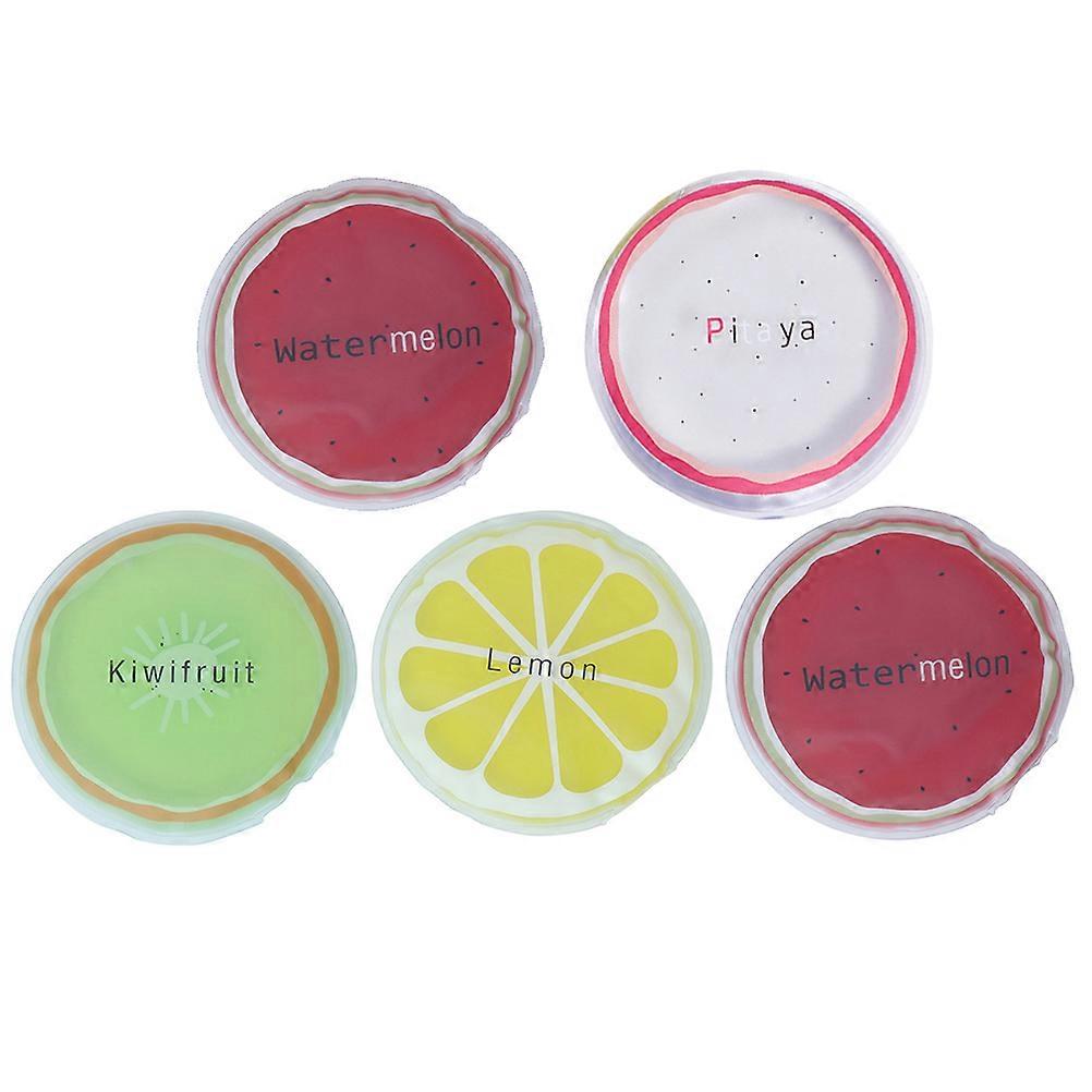 5pcs Fruit Design Reusable Outdoor Travel Ice Cooler Bags for Picnics, Camping & Summer Activities – Chic Cartoon Pattern