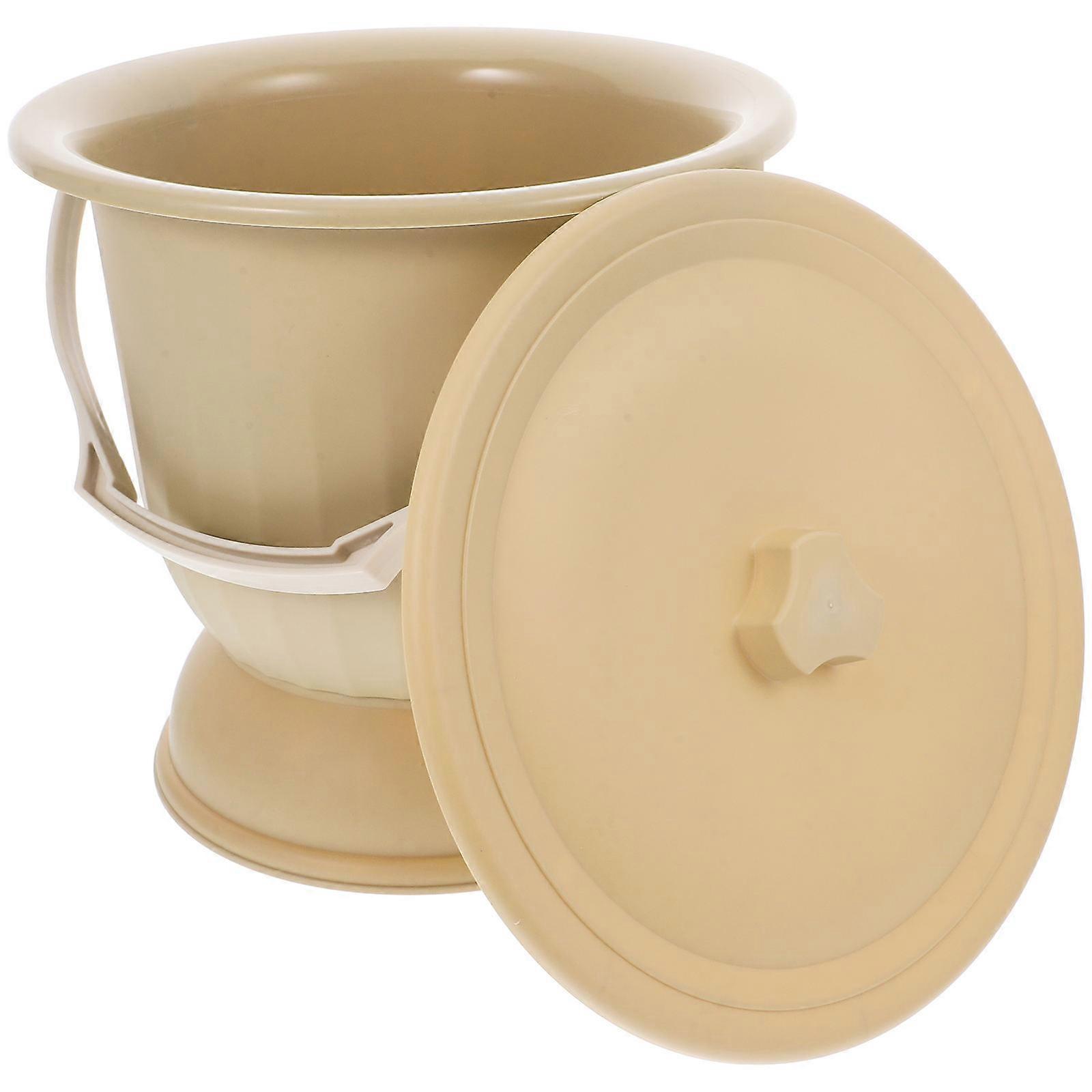 Bedroom Chamber Pot Portable Urinal Spittoon Round Edges 1Set
