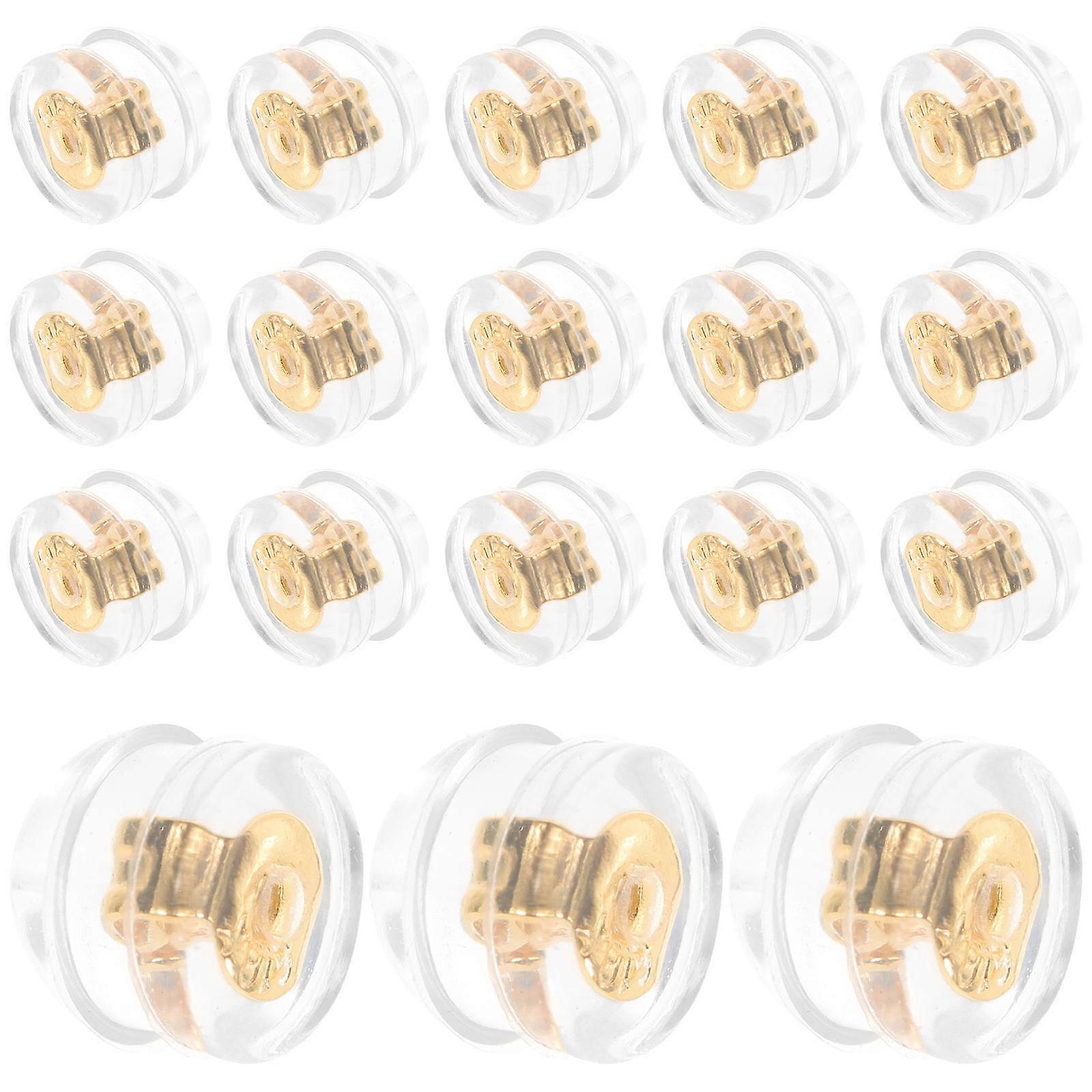 50pcs Silicone Earring Backs for Studs Small Transparent Replacement Stoppers with Smooth Corners for Safe and Secure DIY Ear Ring Use