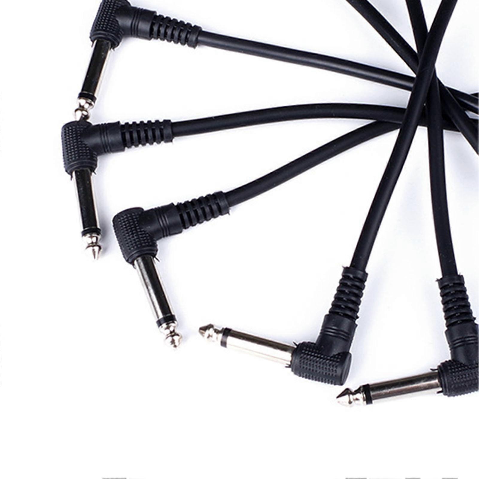 6Pcs Effect Cable Noise Suppression Copper Core Single Channel 6.35mm Guitar Pedal Cord Patch Cable 
