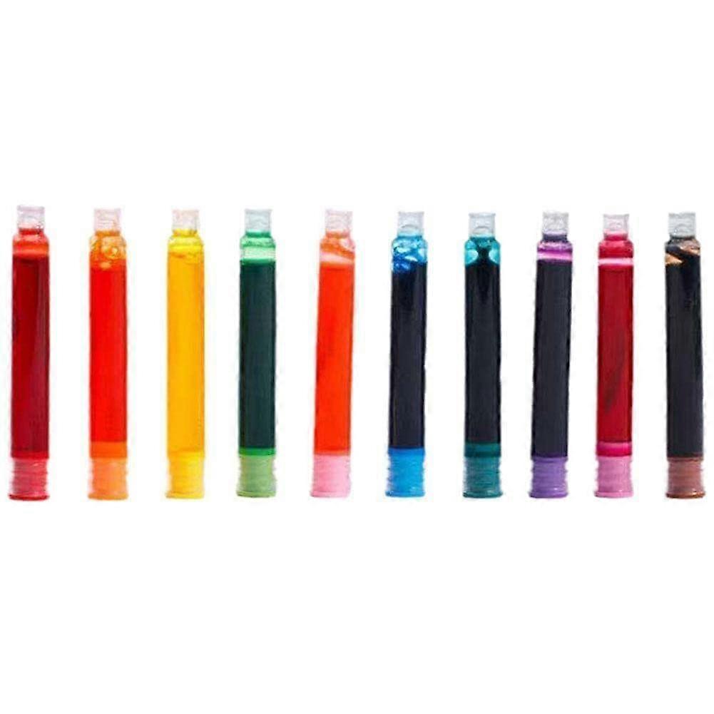 Ink Cartridge Set 10 Colors Box Disposable 3.4mm Fountain Pen Ink Refills Compatible with N6v6 Writing Instruments