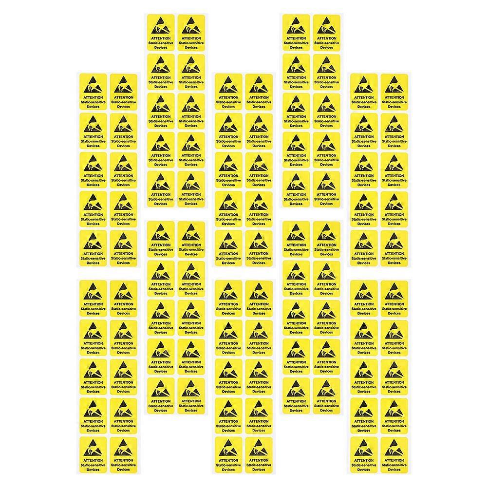 Electric Shock Warning Stickers 100pcs Static Adhesive Safety Labels for Homes, Offices & Industrial Areas Caution Decals to Prevent Touching