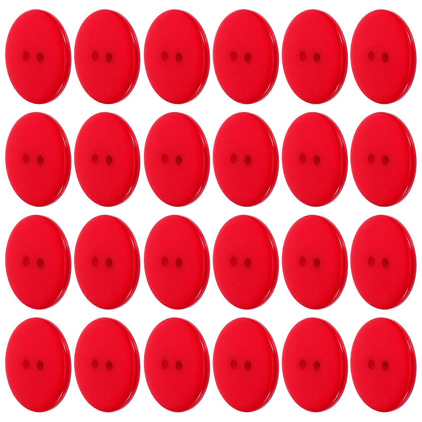 Red Button Fastener Resin Material For Garments Crafting 100Pcs