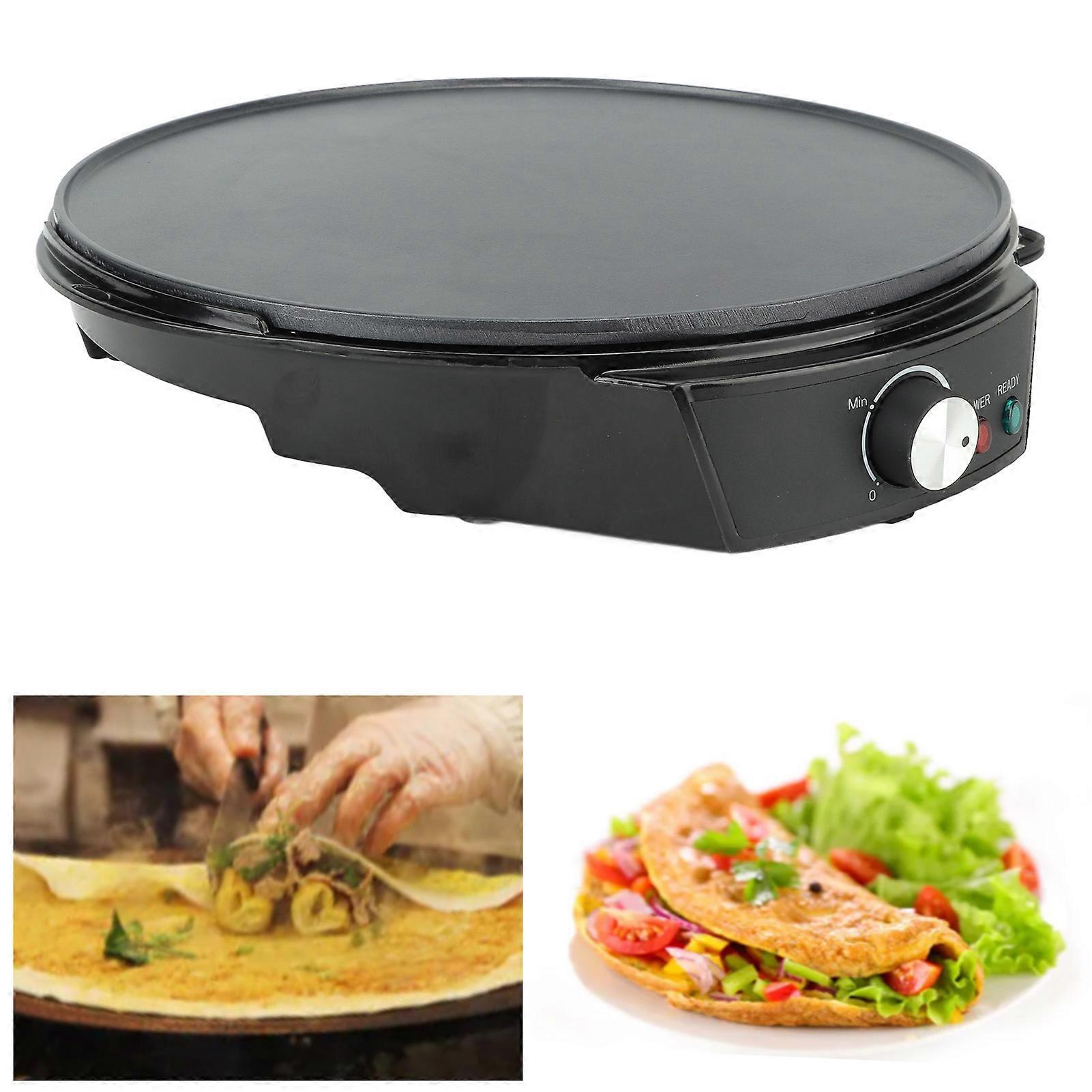 900W Electric Crepe Maker Griddle 30cm Nonstick Grill Pan Adjustable Temperature Control With Tools