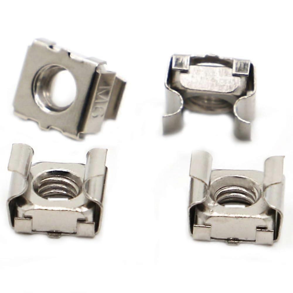 Quartet Floating Nut M4 M5 M6 M8 M10, Carbon Steel Nickel-Plated Cassette Cage Nuts, 10pcs M6 with Elastic Housing