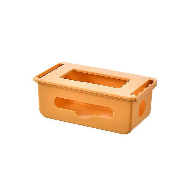 Cable Organizer Box, Cable Storage Box, SelfAdhesive Power Line, Charger, Socket, Storage Drawer Under Desk Hidden Cable Organizer Orange