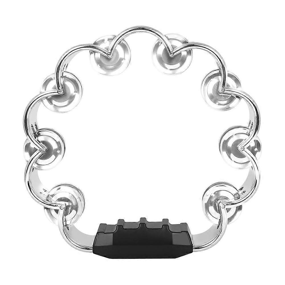 Plum Blossom Double Layer Hand Bell Portable Tambourine Silver Durable Easy Installation