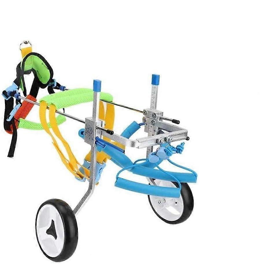 Adjustable rehabilitation wheelchair with two wheels for dogs and cats, front leg support for paralyzed pets XL