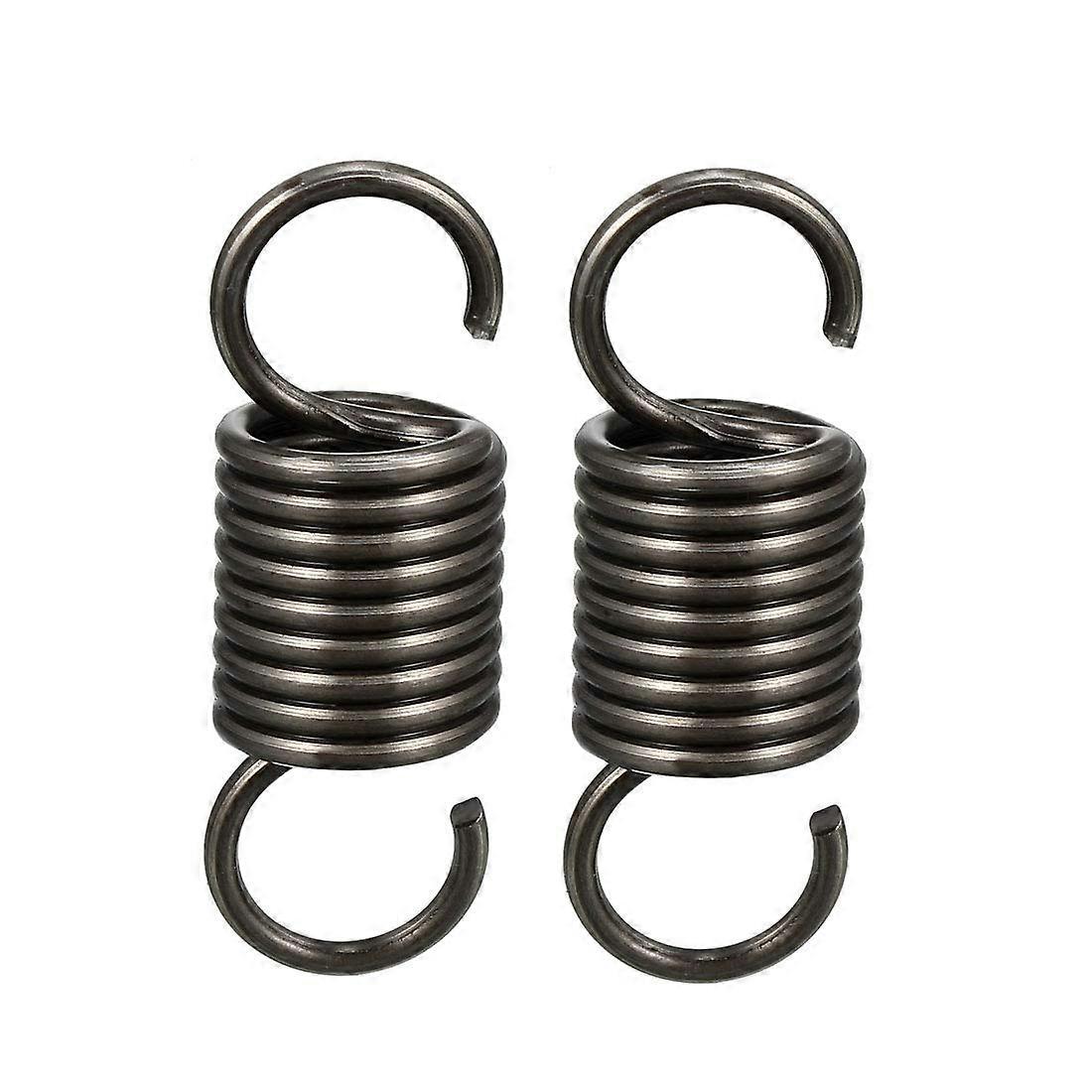 Pack Of 2 Tension Spring Wire Dia 0.098 In, Coil Dia 0.79 In, Free Length 2.36 In, Spring Steel Double Hook