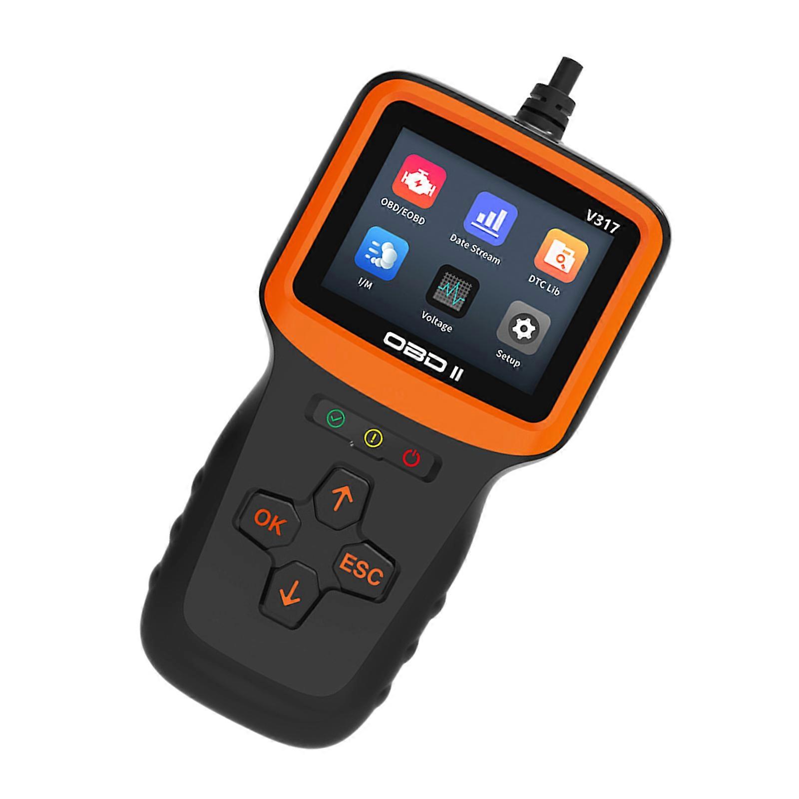OBDII EOBD Diagnostic Tool Real Time Engine Fault Diagnosis Code Reader with I/M Readiness OBD2 Scanner Fault Detector Multicolor
