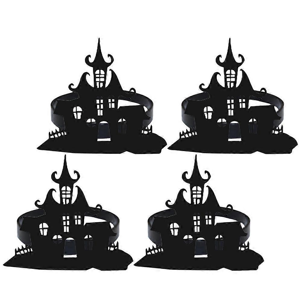 Shaped Halloween Napkin Rings Set of 4 Metal Buckles for Party Table Decor and Festive Holiday Settings