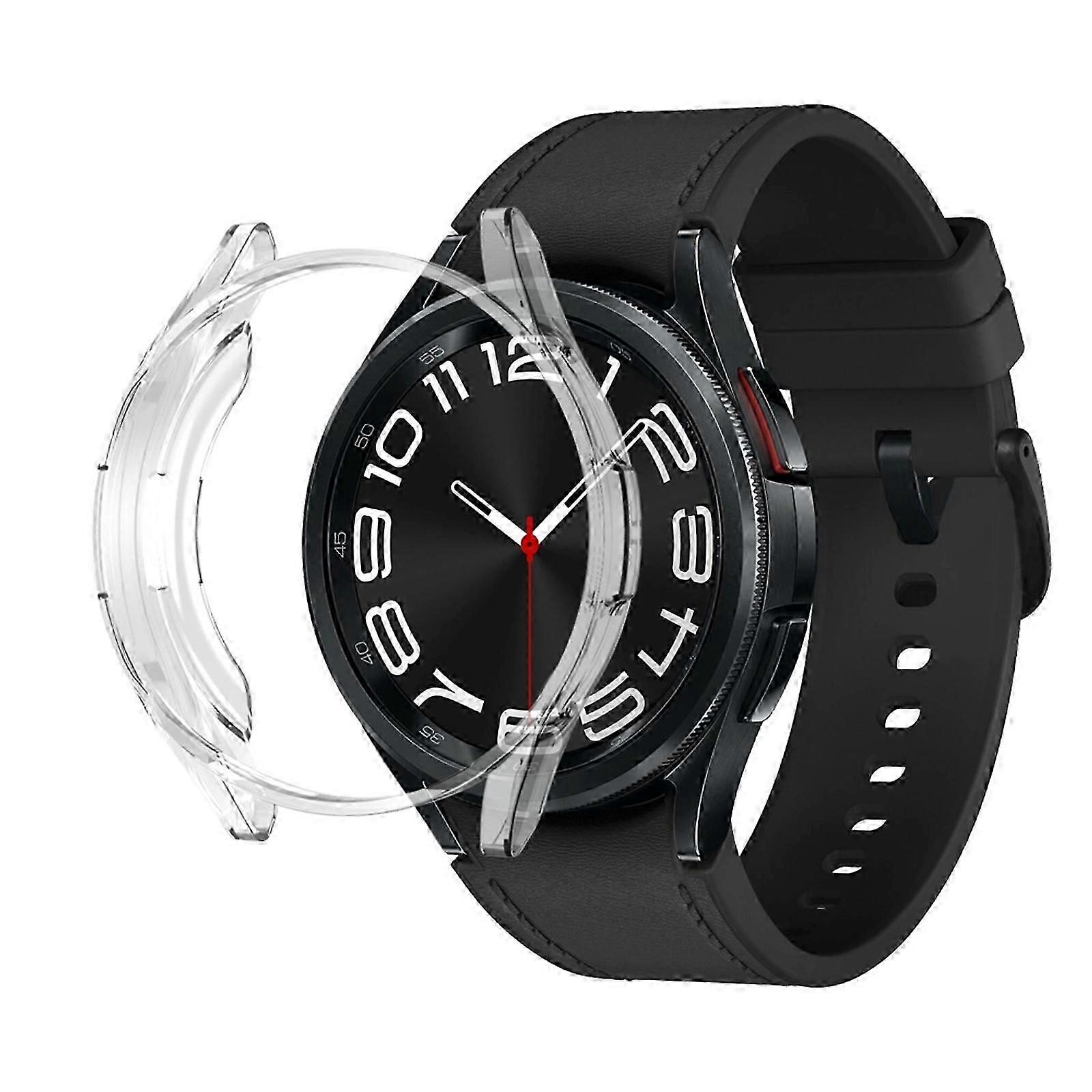 Cases Compatible with Samsung Galaxy Watch 6 Classic Screen Protector Case 47mm, Soft TPU Watch Cover Built-in HD Screen Protector