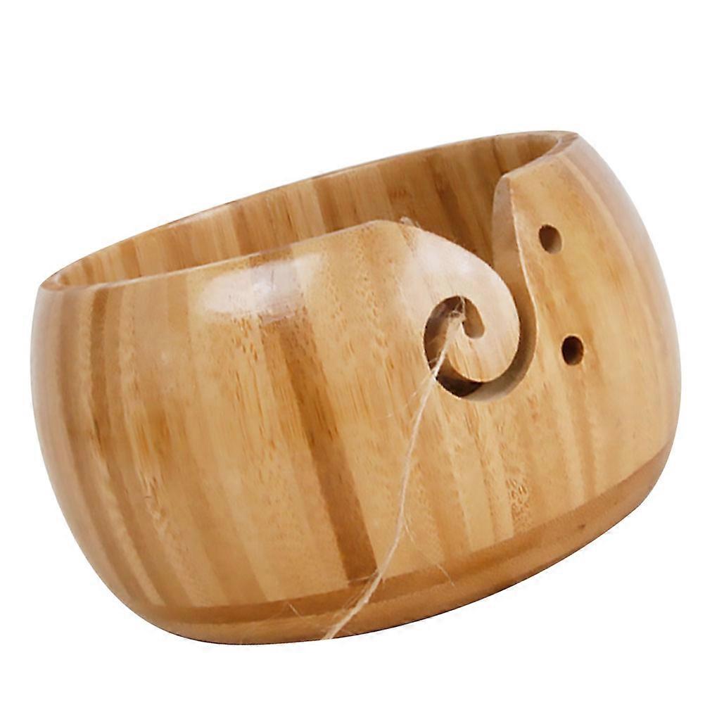 Durable Plastic Yarn Storage Bowl for Crochet Knitting Keep Yarn Balls Tidy and Prevent Rolling 7 inch diameter Light Brown