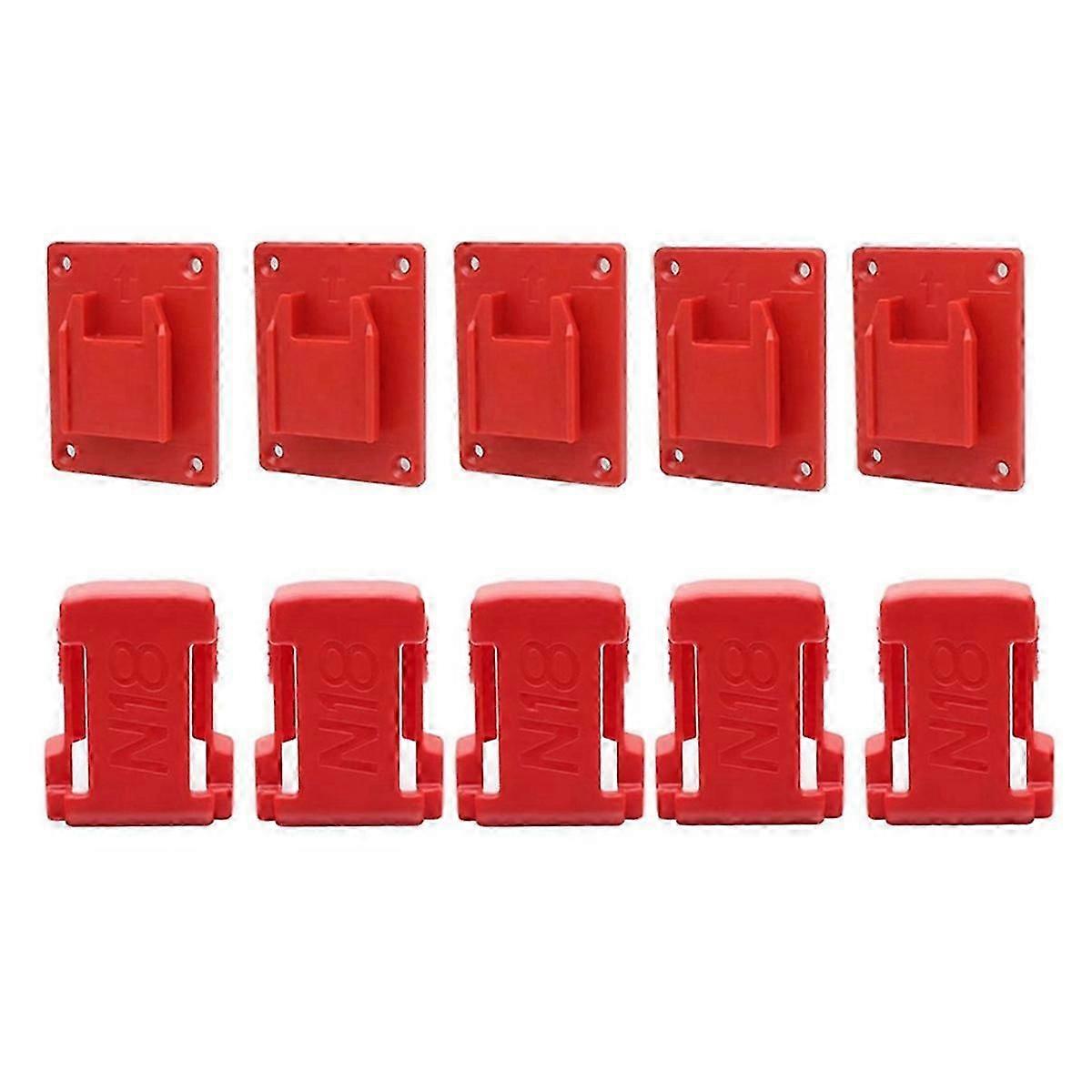 For Milwaukee M18 18V Battery Tool Holders Battery Holders Wall Mount Red Drill Tool M8 Holder with