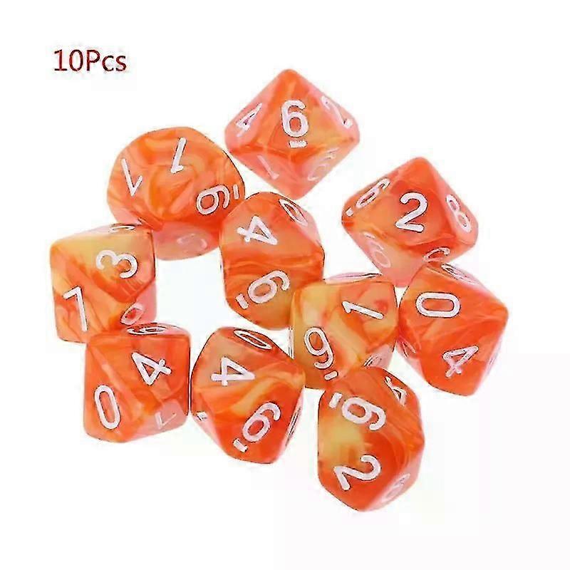 10pcs/set 10 Sided D10 Polyhedral Dices Numbers Dials Desktop Table Board Game new