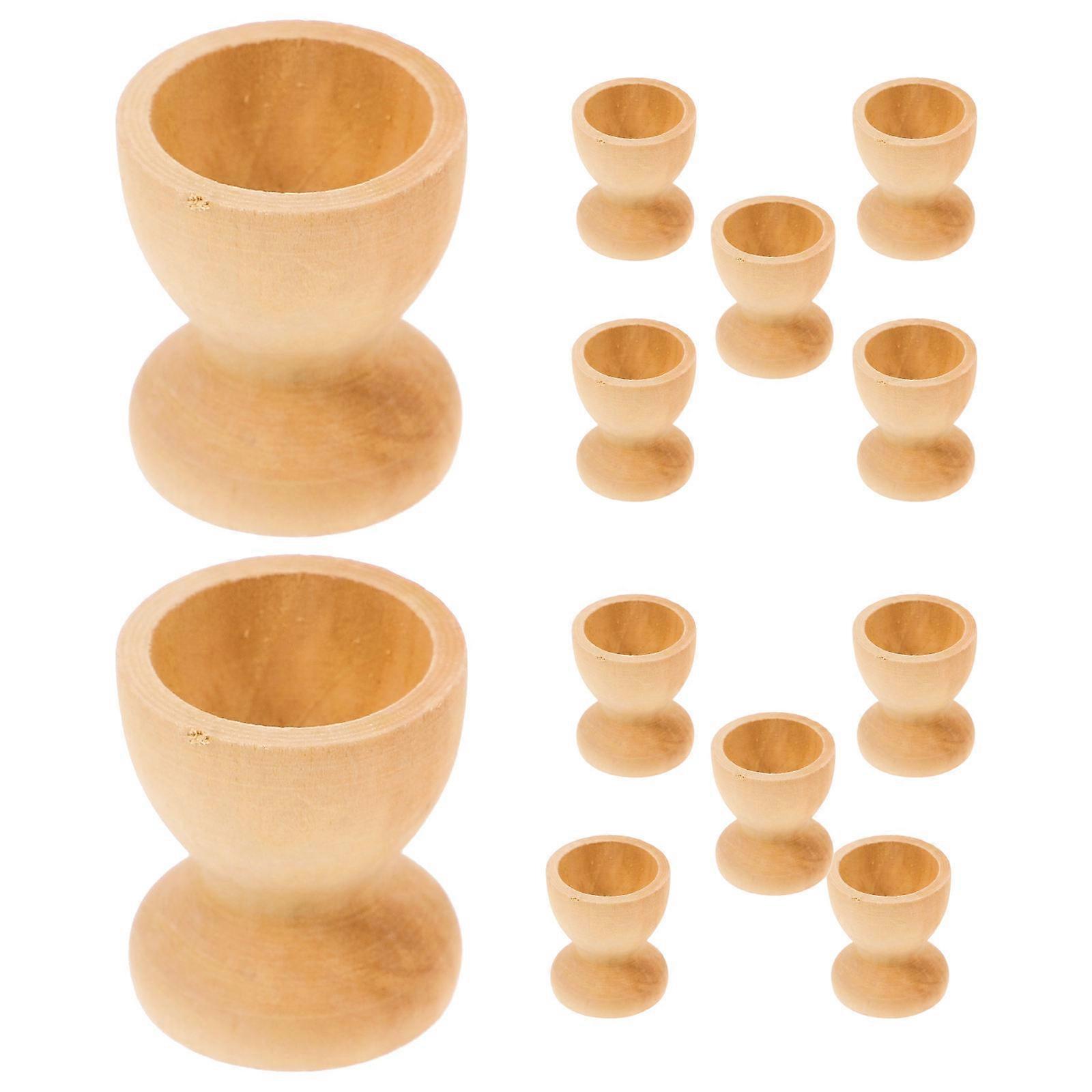 Egg Display Cups Wooden Egg Tray For Easter Celebration Diy Enthusiasts 1.4×1.2×1.2in 12Pcs