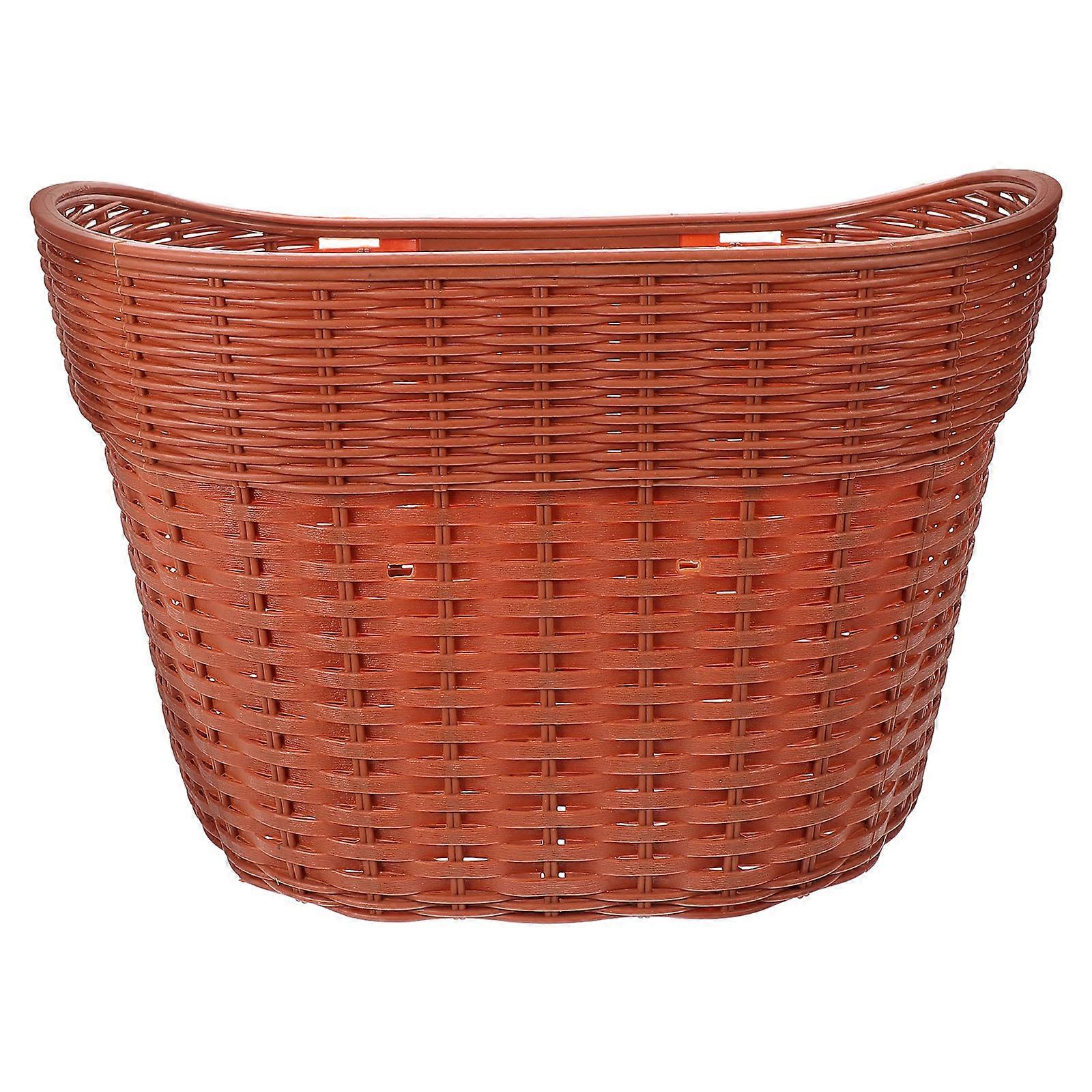 Durable Thickened Woven Bike Handlebar Basket – Large Capacity Front Bicycle Basket for Stable Cycling, Strong Load Bearing, Ideal for School Bags