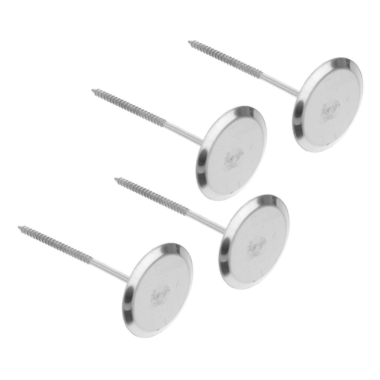 Cake Decorating Tool with Stainless Steel Flower Nails for Making Icing Flowers on Cupcakes Silver 4 Pieces Small Size