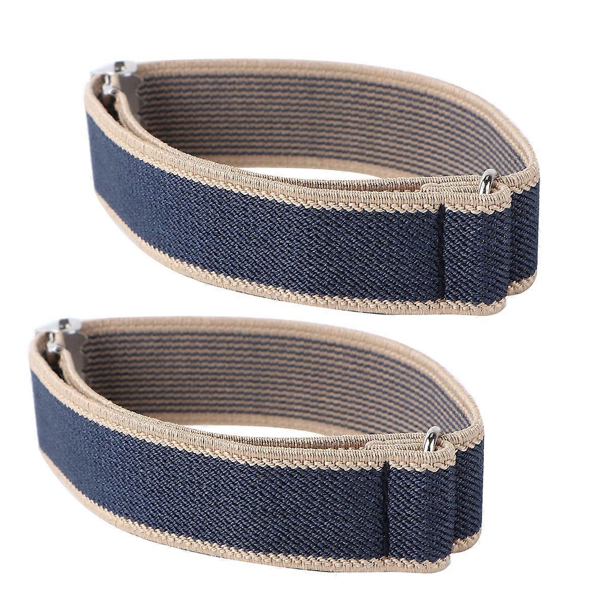 Unisex Blue Elastic Armlet for Decoration Made from Polyester Silk and Rubber Band, Size Adjustable