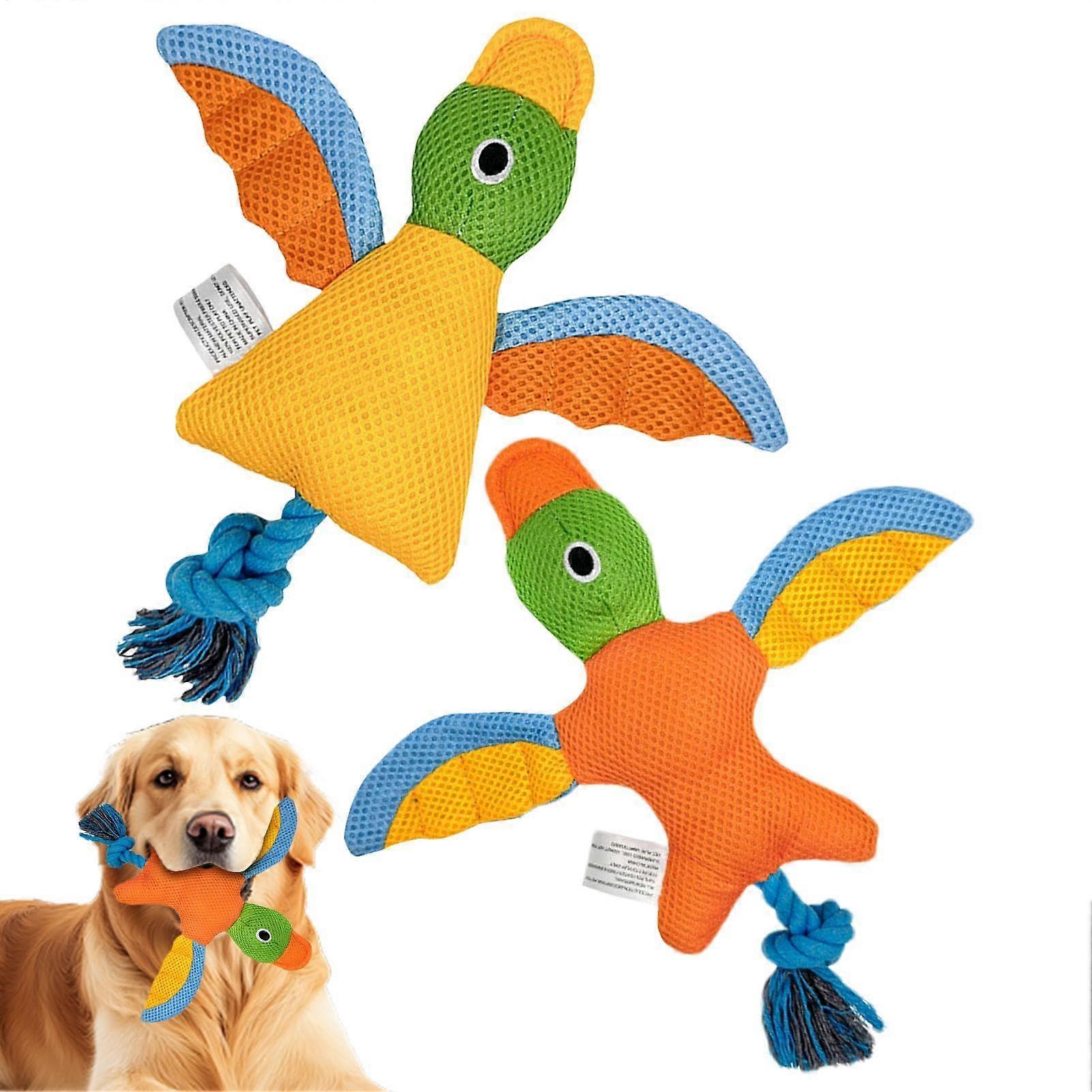 Chew toy for dogs, squeaky plush toy with rope knot, interactive pet toy for small, medium, and large breeds, soft nylon dog toy, 29.9 x 5.9 cm, 55 g.