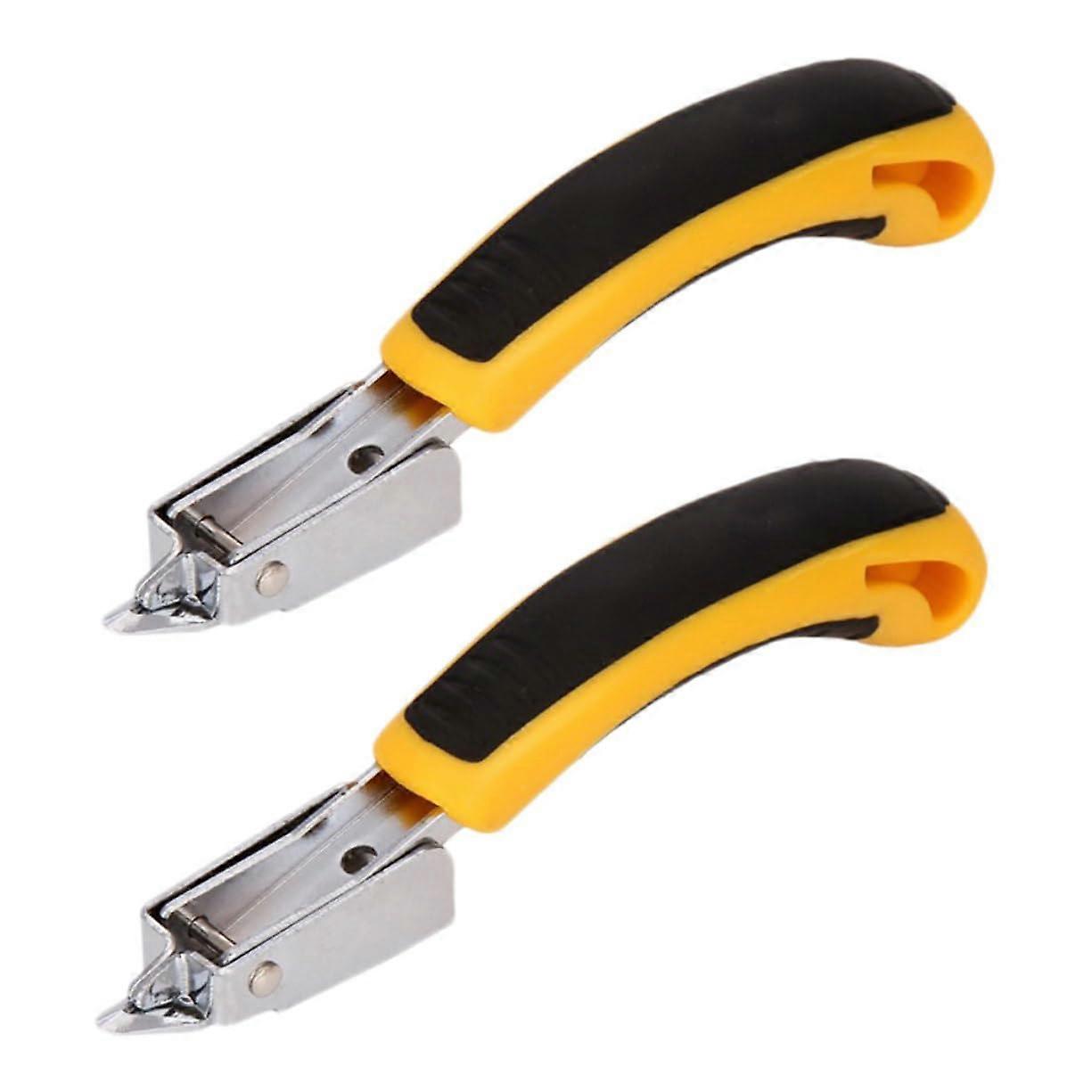 2 Pieces Handy Nail Puller with Plastic Handle Multifunctional Tool for Removing Nails Staples for Woodworking for Office and DIY Projects