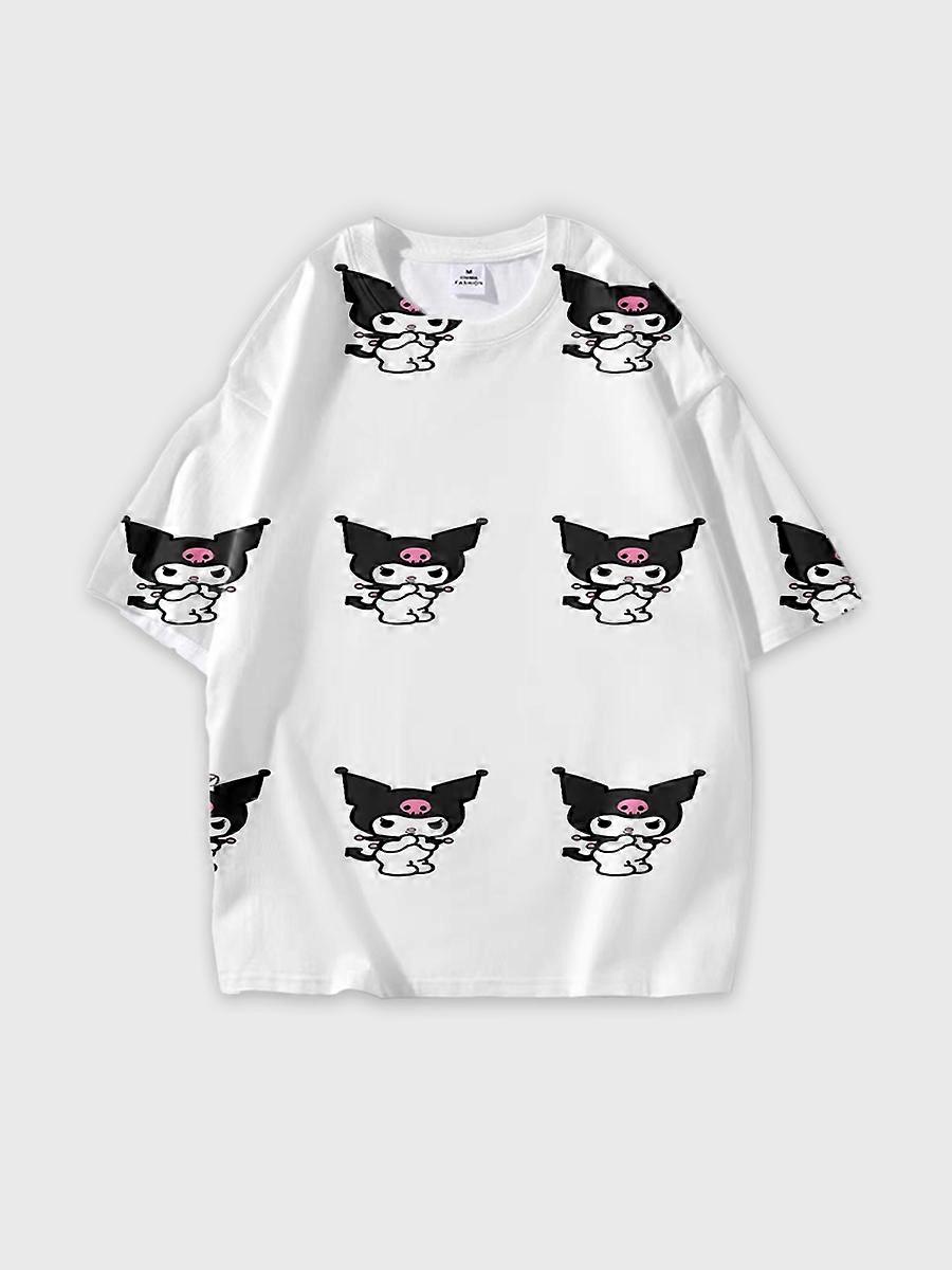 T-shirt round neck Cartoon Pattern loose short sleeve B83