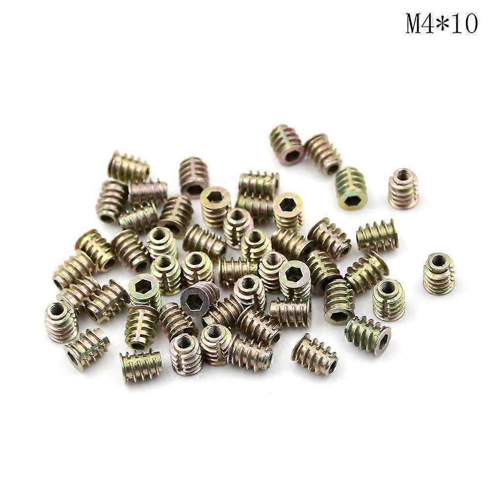 50Pcs/set Portable Screw Insert Nut Threaded for Wood Universal M4 M5 M6 Zinc Hex Drive Head